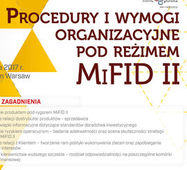 Procedury i wymogi organizacyjne pod reżimem MiFID II